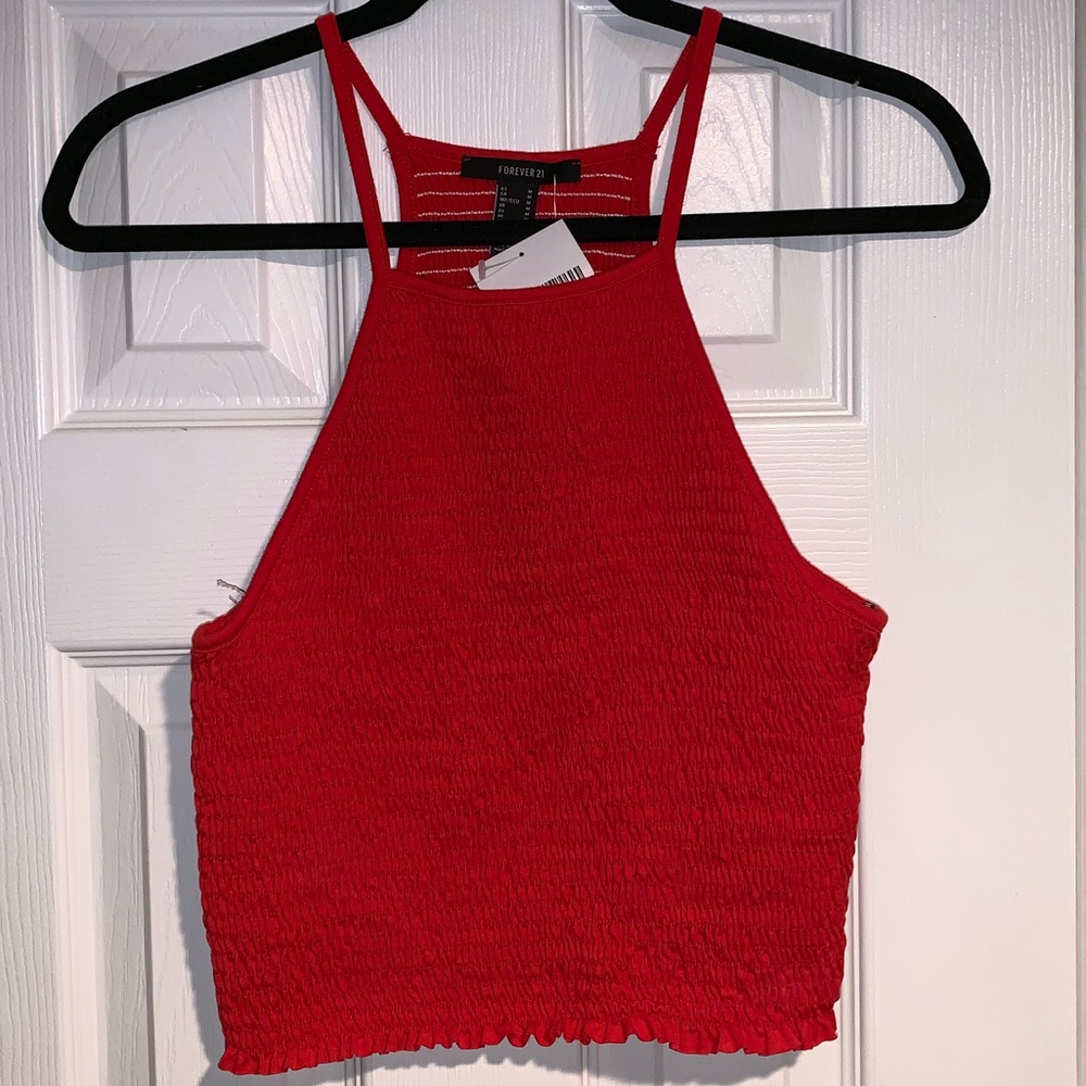 New w/tags Forever21 M cute red ruffle tank top!